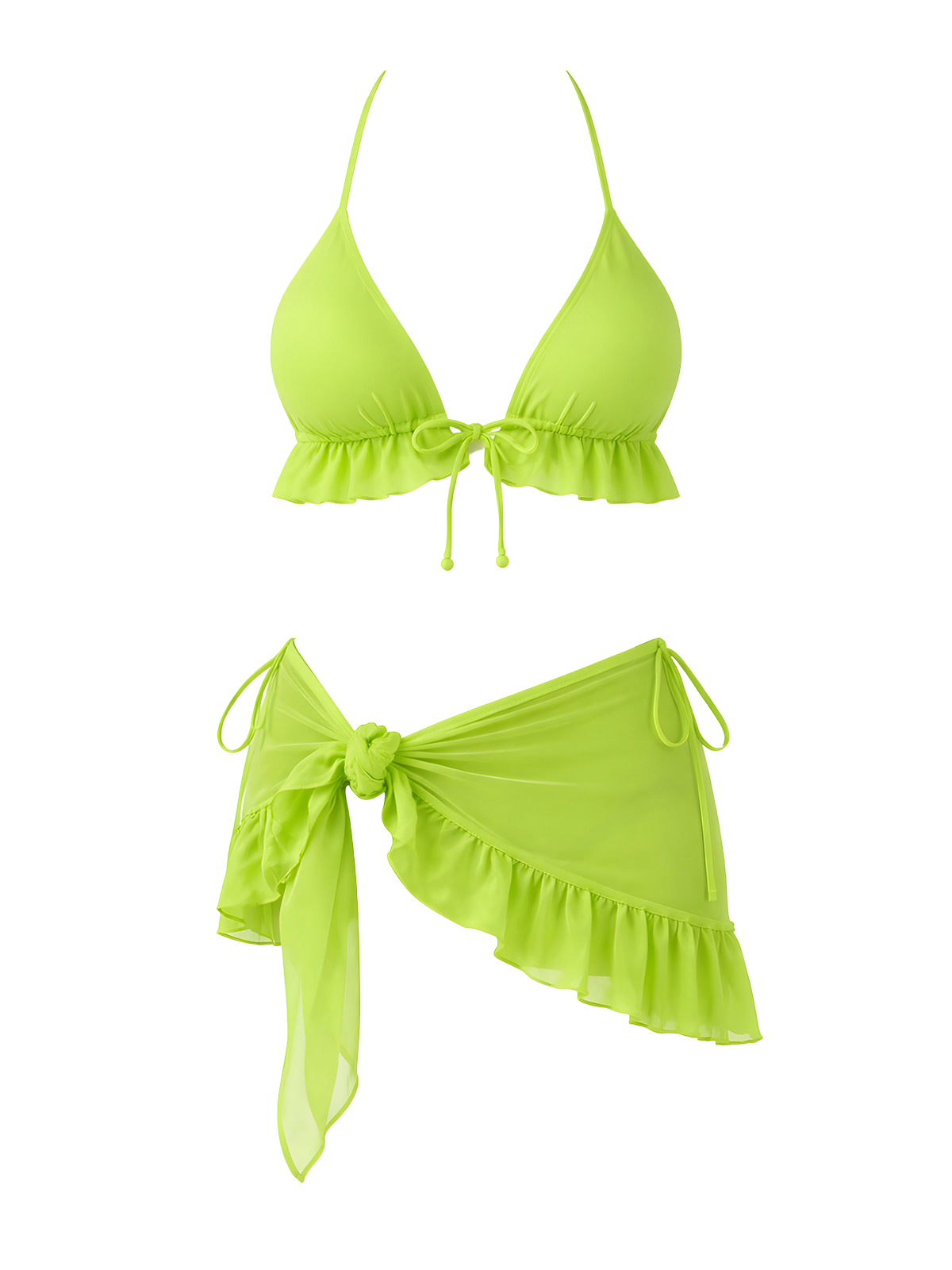 Ruffle-Bikini Set with Wrap