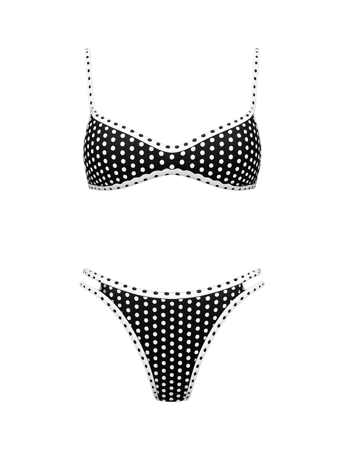 Polka Trim Bikini Set