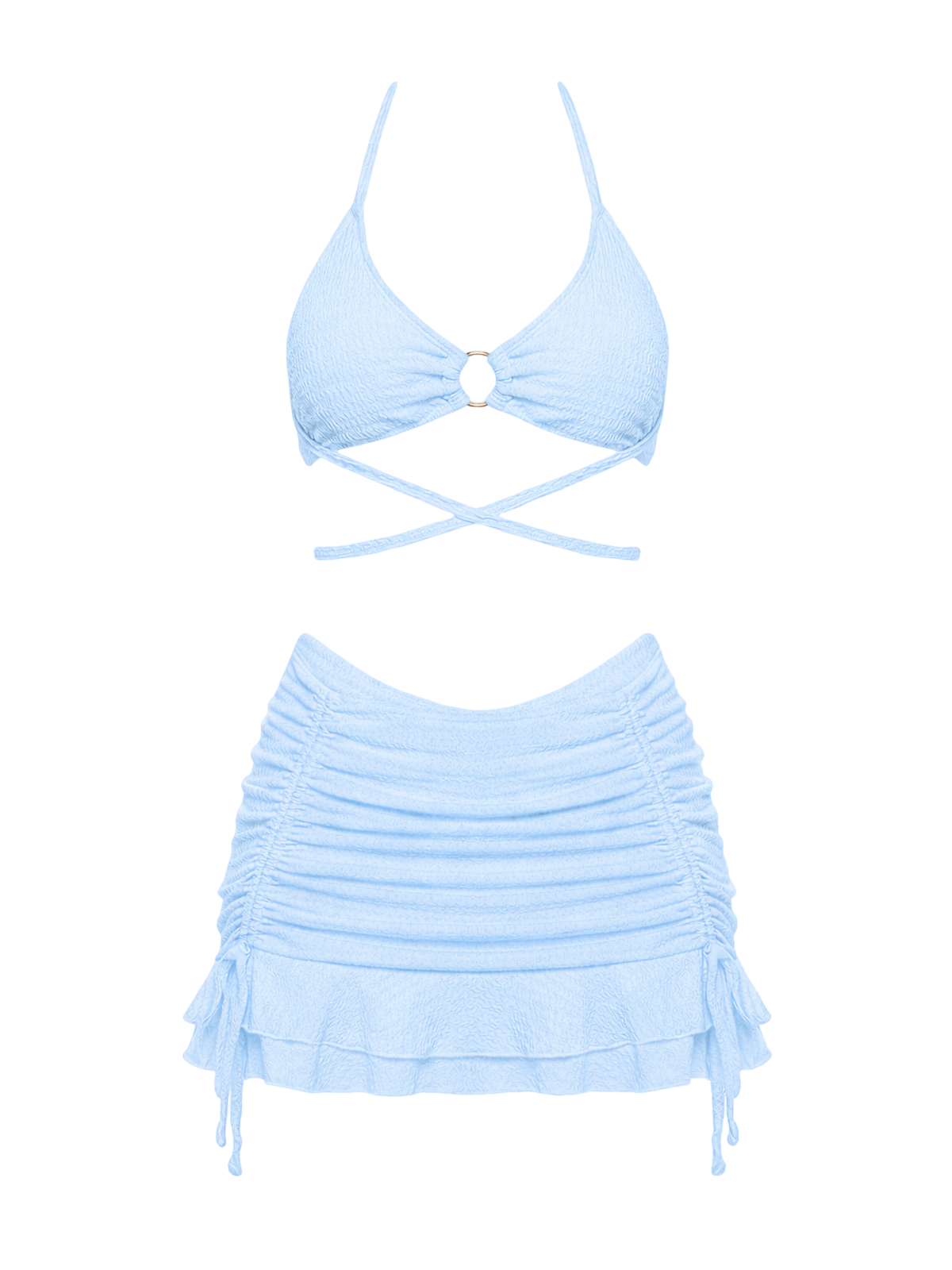 Ring-Detail Bikini with Skirt