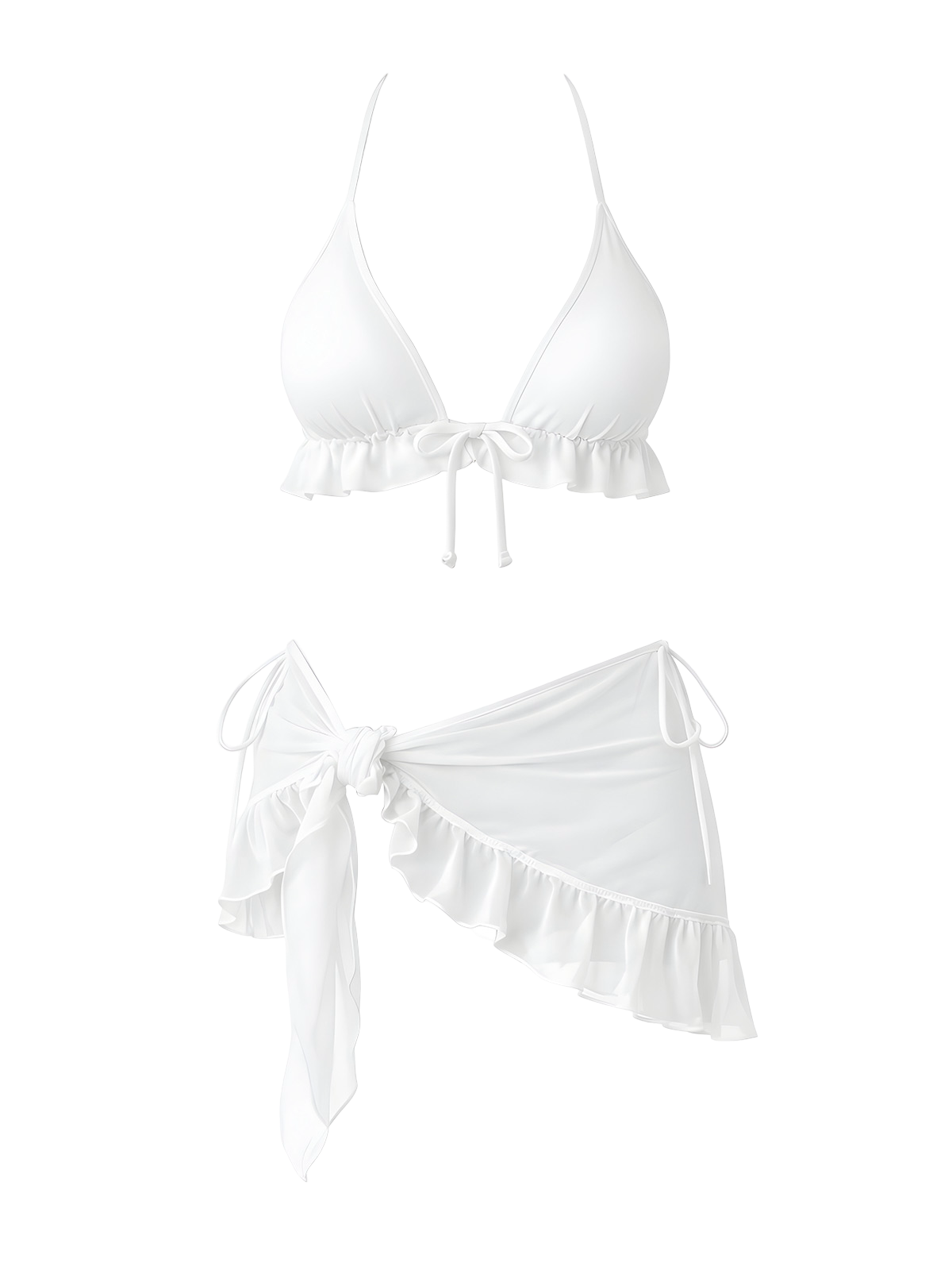 Ruffle-Bikini Set with Wrap