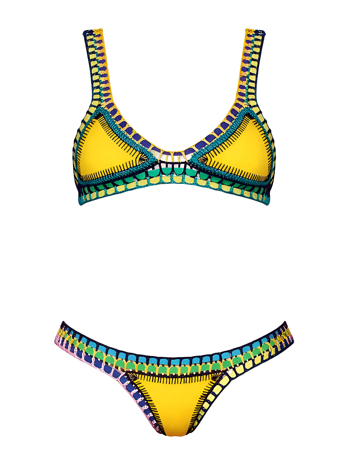 Lila-Crochet Trim Bikini