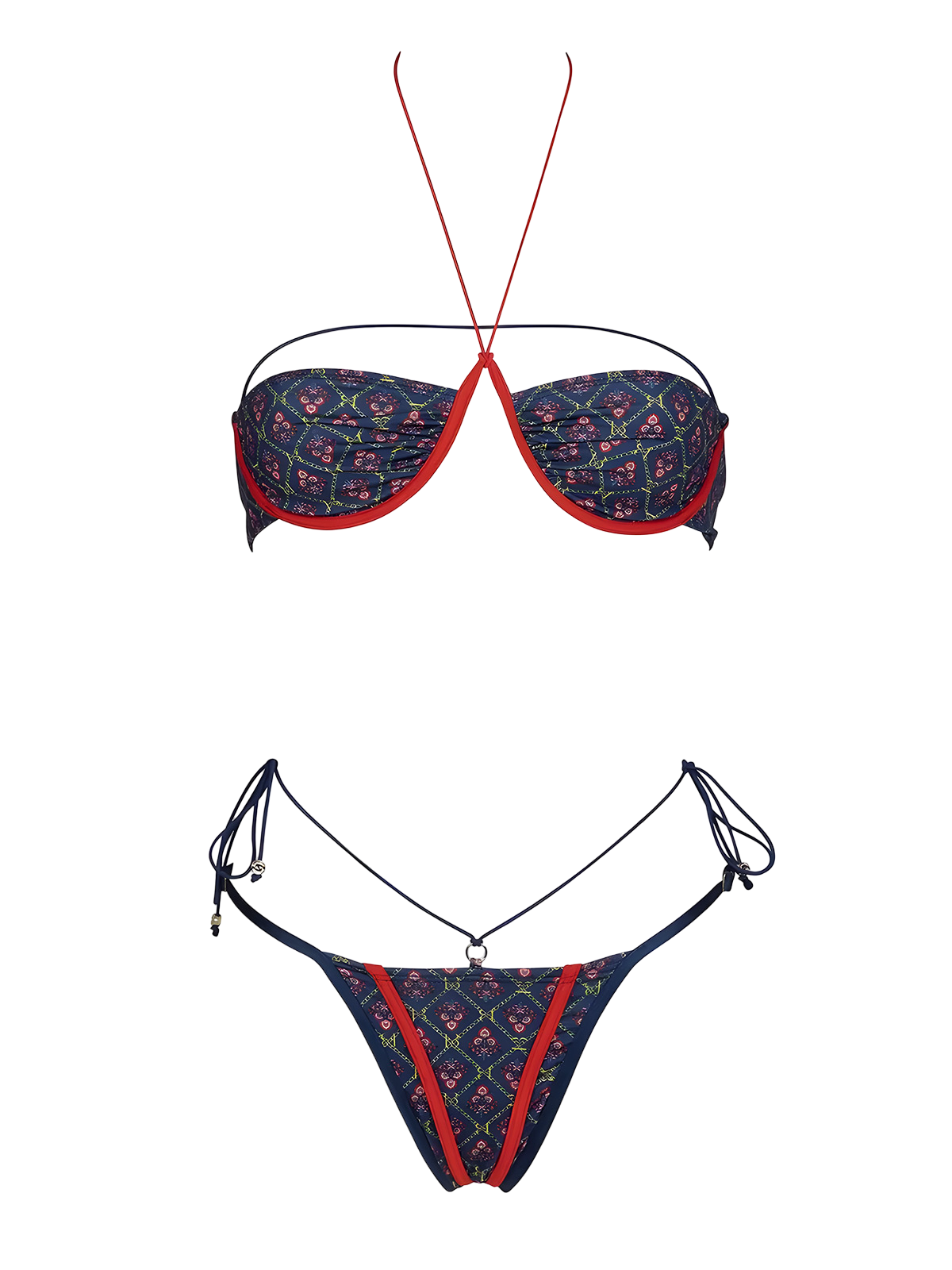 Lina-Printed Tie Bikini
